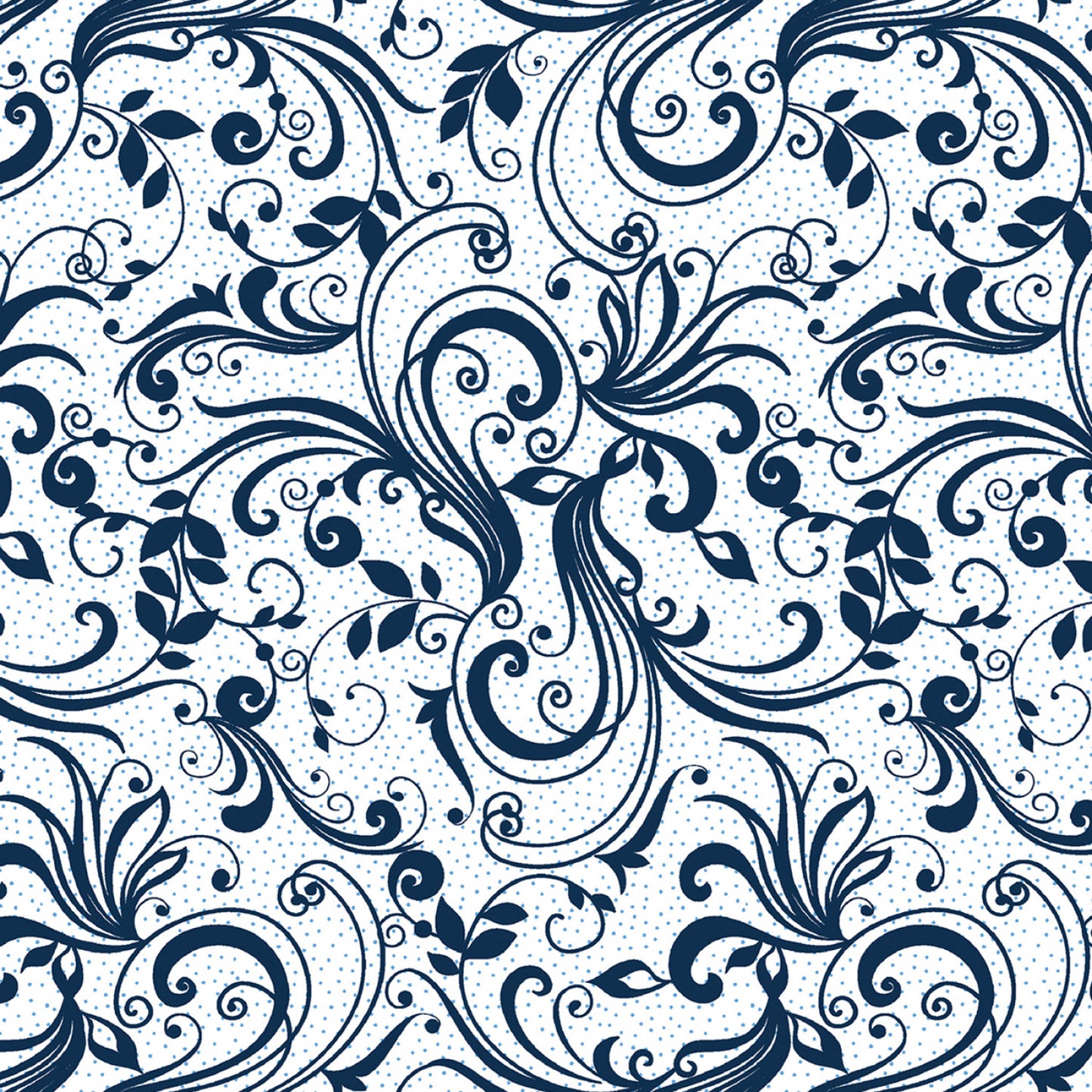 Benartex: Shorelights - White Blue Rhapsody - Scroll - 94070B-50