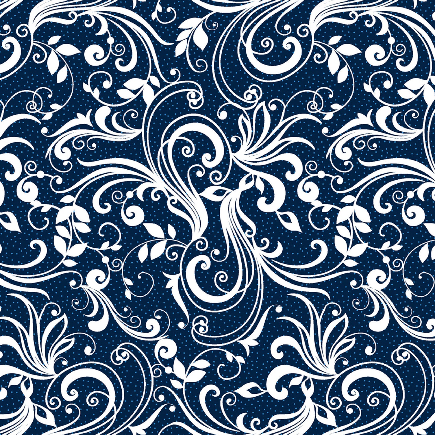 Benartex: Shorelights - Navy Blue Rhapsody - Scroll - 94070B-55