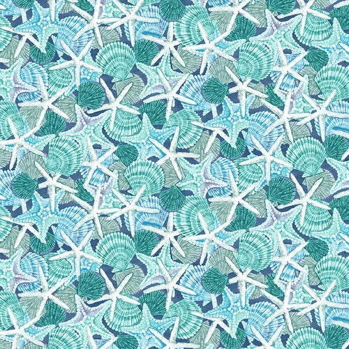 Henry Glass: Salt & Sea - 223-11 - Packed Shells & Starfish - Andrea Tachiera