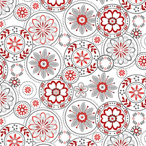 Henry Glass: Scarlet Stitches - Medallions - 2701-18