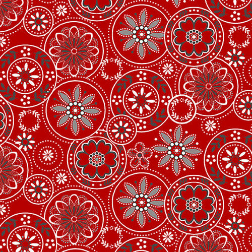 Henry Glass: Scarlet Stitches - Medallions - 2701-88