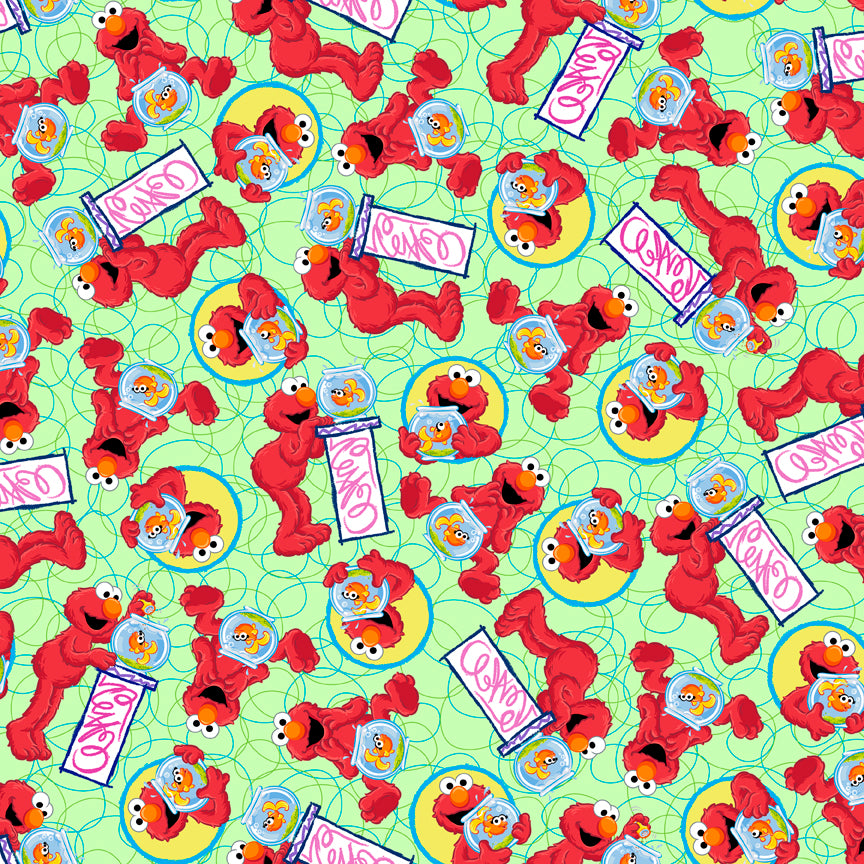 Quilting Treasures: Sesame Street - Tossed Elmo - Sesame Workshop - 27913-H