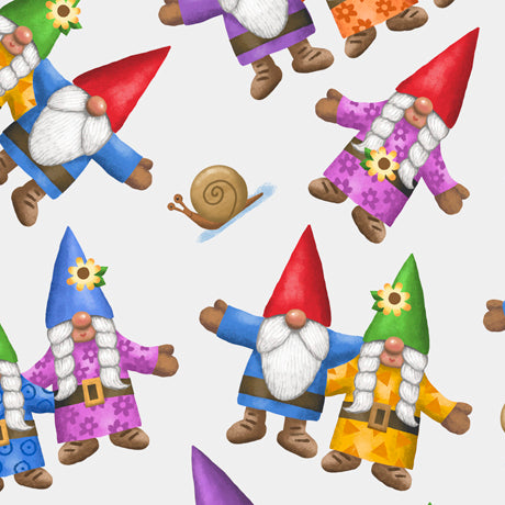 Quilting Treasures: Minky - Tossed Gnomes - 28242-ZMINK