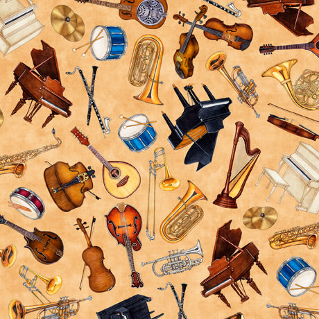 Quilting Treasures: Tiny Tunes - Instrument Toss - Music - 28556-A
