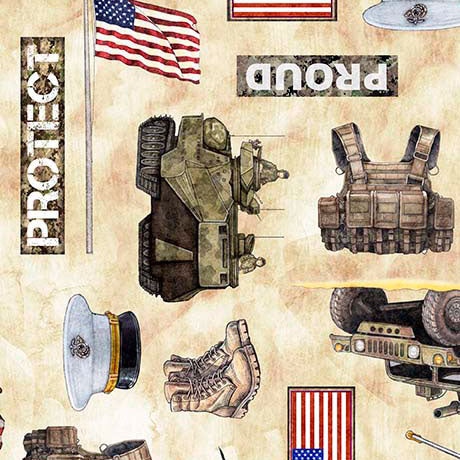 Quilting Treasures: Patriot - Marines Allover - 30939-A