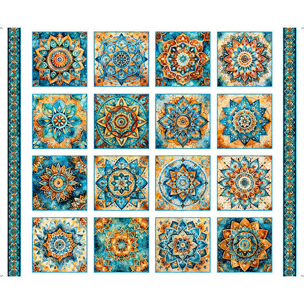 Quilting Treasures: Bohemian Sunrise - Foulard Medallion Patches - Panel - 31088-Z - ©Morris Creative Group