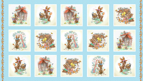 Henry Glass: Bunny Tails - Continuous Blocks - Panel - 9767-11