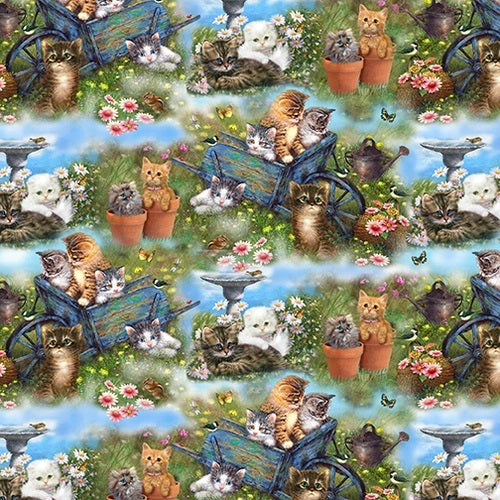 Henry Glass: Kittens Garden - Sage - 9992-66