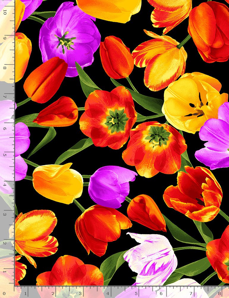 Timeless Treasures: - Garden Bouquet - Assorted Tulips - C1197