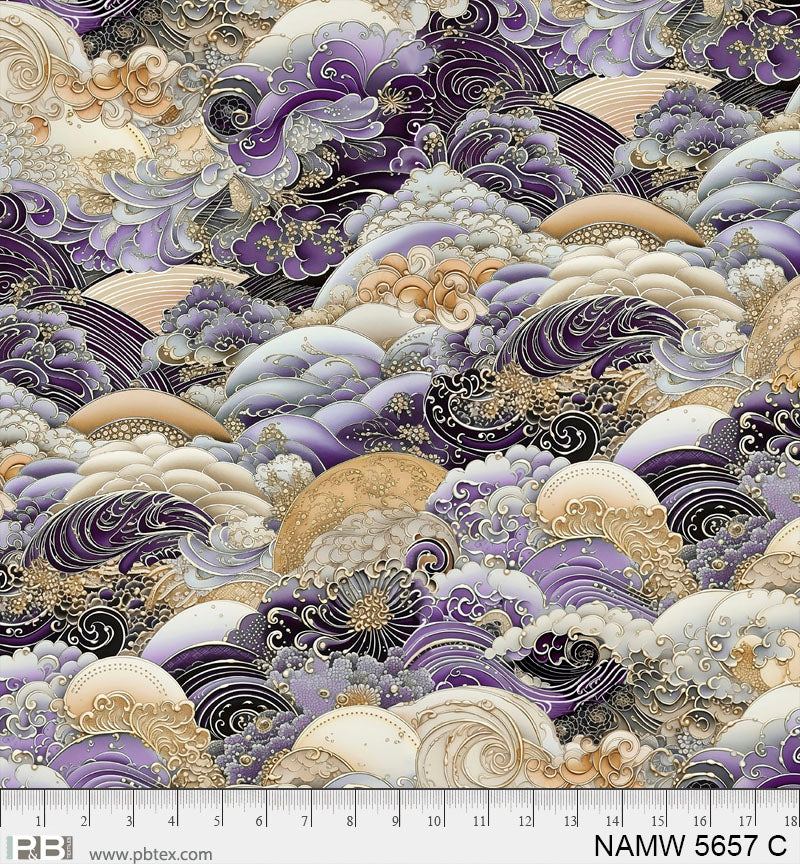 108" Quilt Back - P&B Textiles - Waves in Motion - NAMI-05657-C