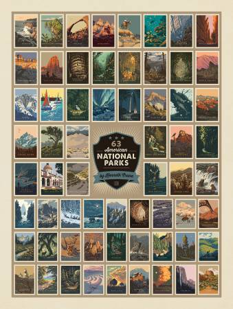 Riley Blake National Parks American National Parks Panel Cotton Quilting Fabric PD13303R PANEL