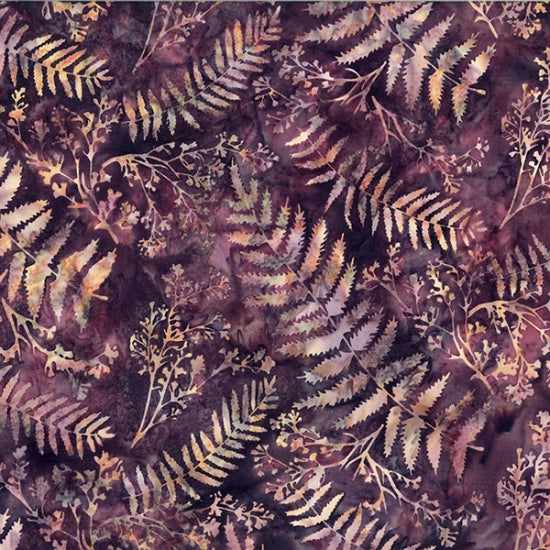 Batiks - Hoffman: Bali Batiks - Fern and Twigs - Bordeaux - S2313-561