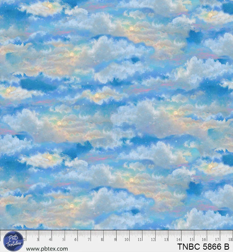 P&B Textiles: The Night Before Christmas - Moonlit Sky Allover - TNBC-5866B
