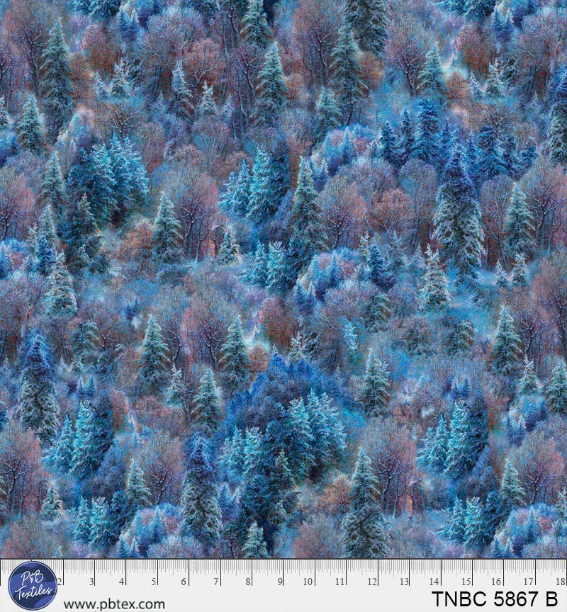 P&B Textiles: The Night Before Christmas - Frosty Forest Allover - TNBC-5867B