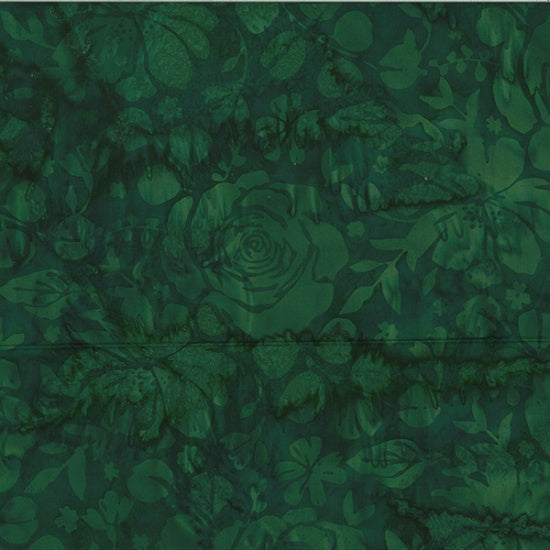 Hoffman: Bali Batik - Brilliant Gems - Large Mixed Floral - Emerald Green - V2533-31