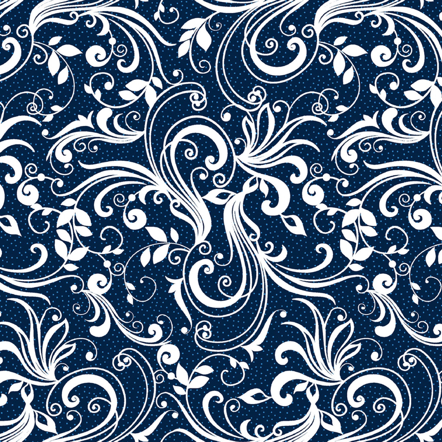 Benartex: Shorelights - Navy Blue Rhapsody - Scroll - 94070B-55
