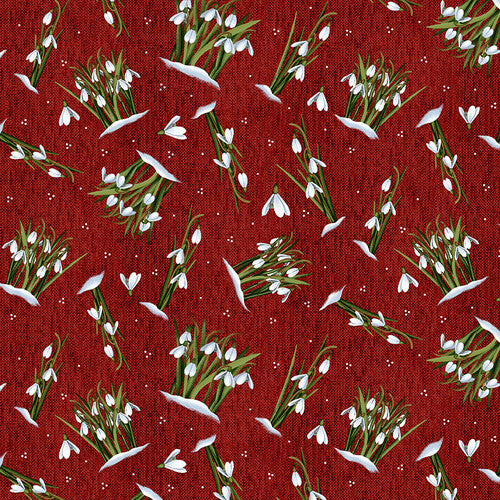 Henry Glass:  Frozen in Time - Snow Drops - Red - 2707-88