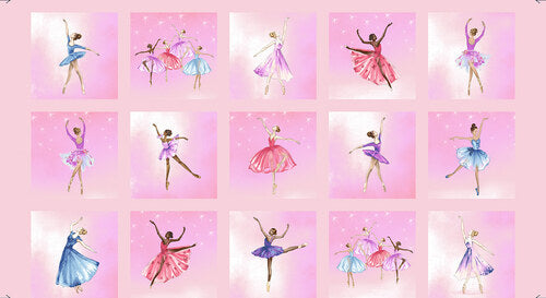 Henry Glass:  Prima Ballerina - Ballerina Blocks - Panel - 2750-22