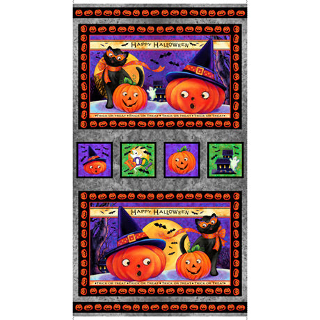 Quilting Treasures: Tricks & Treats - Halloween Picture Patches - Panel - 28342-K
