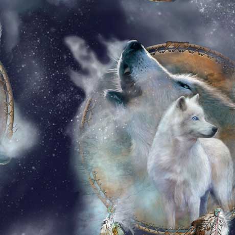 Quilting Treasures: Wolf Song - Wolf Vignette - 29011-N