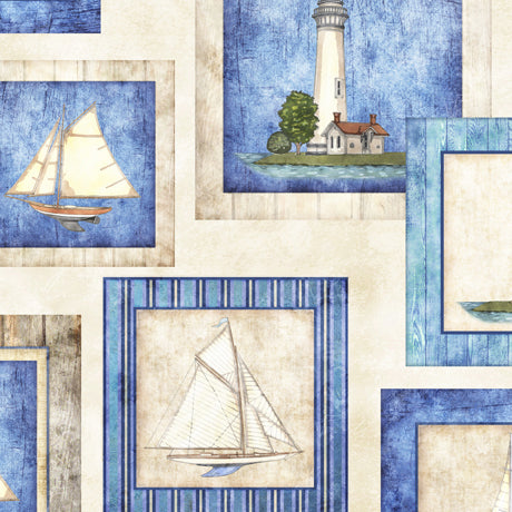 108" Quilt Back - Quilting Treasures - Got Your Back - Coastal Patches - 29262-E