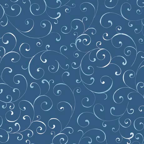 Quilting Treasures: Winter Soltice - Scroll - Dark Blue - 29689-W