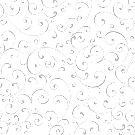 Quilting Treasures: Winter Soltice - Scroll - White - 29689-Z