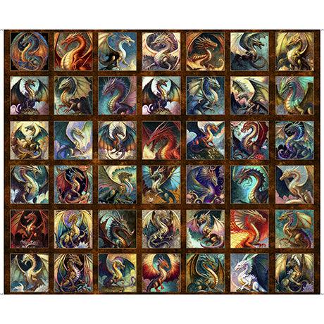 Quilting Treasures: Dragon Fyre - Small Dragon Picture Patches - Panel - 29927-A