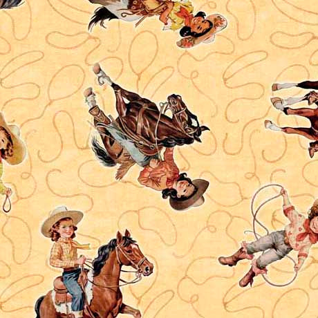 Quilting Treasures: Hey Cowgirl - Cowgirl and Horse Toss - 30369-S
