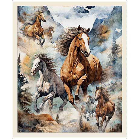 Quilting Treasures: Running Wild - Horse Panel - Panel - 30623-X