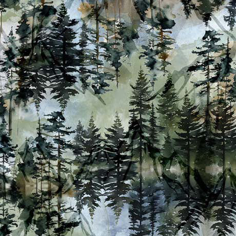 108" Quilt Back - Quilting Treasures - The Wonder of Nature - Pine Trees - 30639-XW - Wide