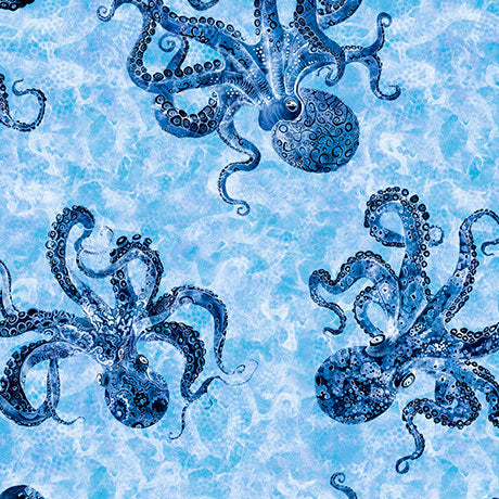 Quilting Treasures: Ocean Blues - Octopus - 30858-B
