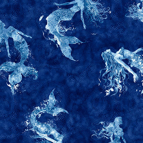 Quilting Treasures: Ocean Blues - Mermaids - 30859-N