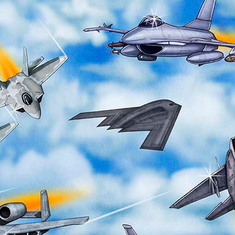 Quilting Treasures: Patriot - Fighter Jets - 30932-B