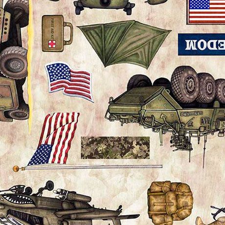 Quilting Treasures: Patriot - Army Allover- 30937-A