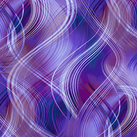 Quilting Treasures: Patriot - Synergy - Wavy Plaid - Purple - 30943-V
