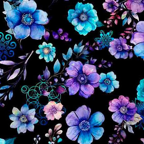 Quilting Treasures: Fantasia - Floral Toss - 30964-J