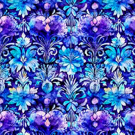 Quilting Treasures: Fantasia - Decorative Floral - Purple - 30973-V