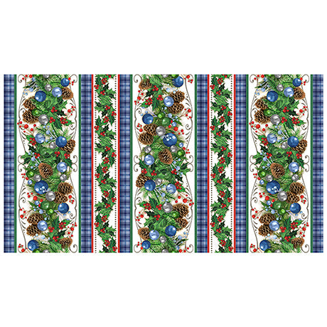 Quilting Treasures: Season of Giving - Christmas Garland Border Stripe - 31019-X - ©Gina Jane Lee