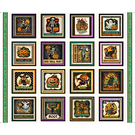Quilting Treasures: Happy Haunting - Halloween Character Pitcure Patches - Panel - 31043-X