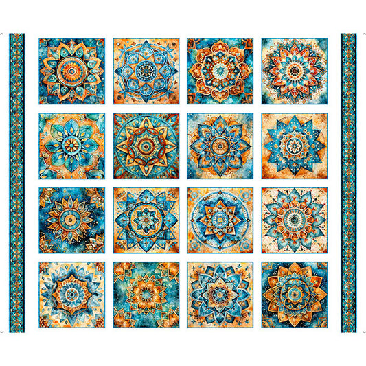 Quilting Treasures: Bohemian Sunrise - Foulard Medallion Patches - Panel - 31088-Z - ©Morris Creative Group