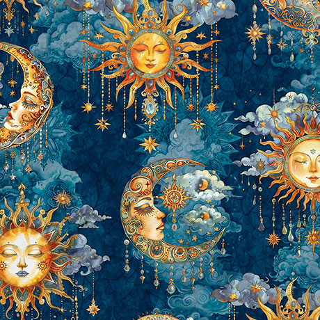 Quilting Treasures: Bohemian Sunrise - Celestial Sky - 31090-B - ©Morris Creative Group