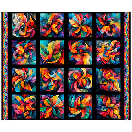 Quilting Treasures: Bedazzled - Fractal Block Patches - Panel -31121-J
