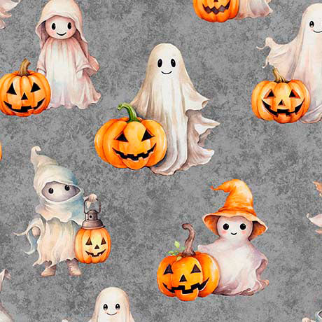 Quilting Treasures: - QT Cuties - Ghosts & Pumpkins - 31176-K - ©Morris Creative Group