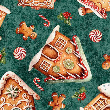 Quilting Treasures: - QT Cuties - Gingerbread Houses - 31182-G - ©Morris Creative Group