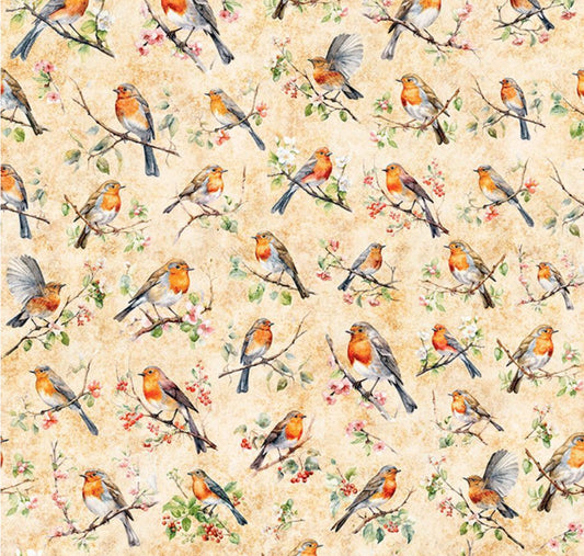 Quilting Treasures: State Birds - Robins - 31203-A