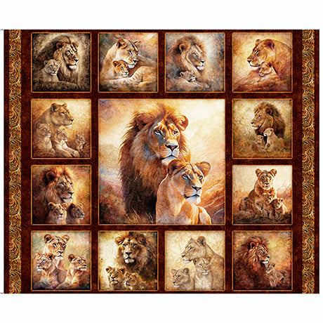 Quilting Treasures: Roar of the Pride - Lion Picture Patches - Panel - 31214-A