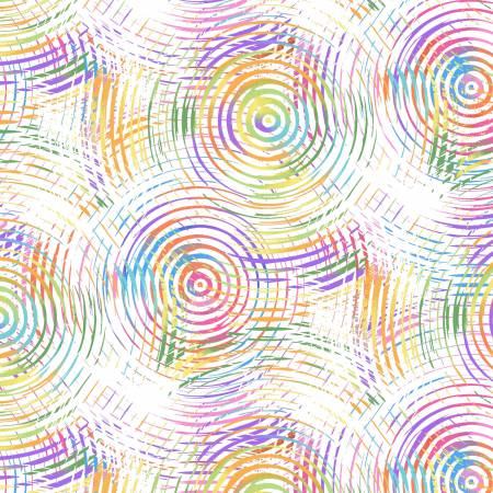 108" Quilt Back - Henry Glass: Circle Play - White Ombre Circles - 8700-01
