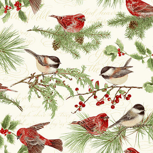 Henry Glass: Holiday Botanic - Birds and Twigs - 9551-48