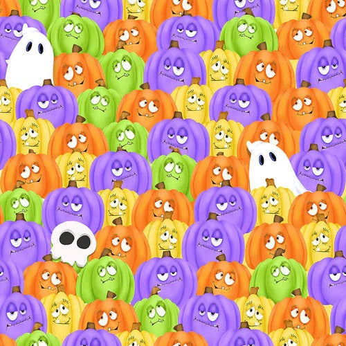Henry Glass: Glow Ghosts- Stacked Pumpkins and Ghosts - 9601G-35- Glow In The Dark